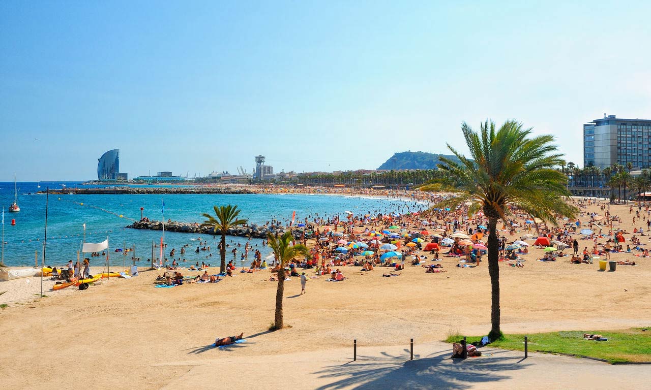 00537 hotels in spanien festland barcelona strand meer palmen baden